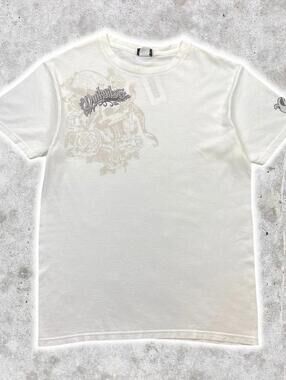 Y2K Quiksilver Shoulder Skull Graphic T-Shirt